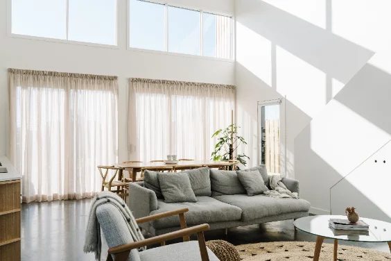 Living room, coastal interior at The Cape, Cape Paterson